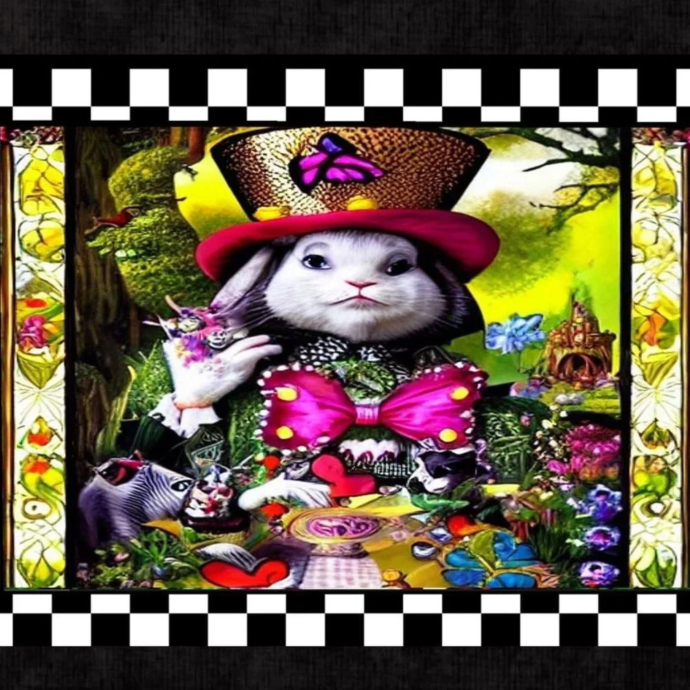 Alice in Wonderland Decor 2027 Calendar Whimsical Checked Decor Fantasy Decor